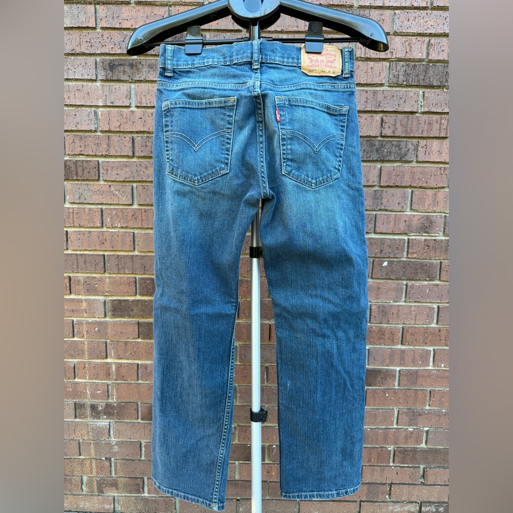 505 Levi Strauss Levi's Denim Blue Jeans Straight Leg Youth Size 16 Reg 28 X 28